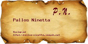 Pallos Ninetta névjegykártya